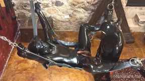 Pegged with a massive latex dildo till she’s ruined and squealing