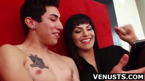 Shemales surprise cute homo with wild threeway