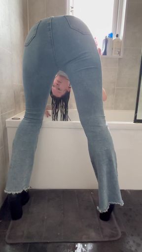Washing Hair in Heels