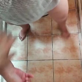 Vid 03 StepSon Hides &amp; Masturbates, Then Caught Step Mom Fingering, He Went to Help and Fuck Her in Toilet