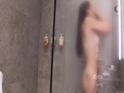 Taking a shower with a trans girl