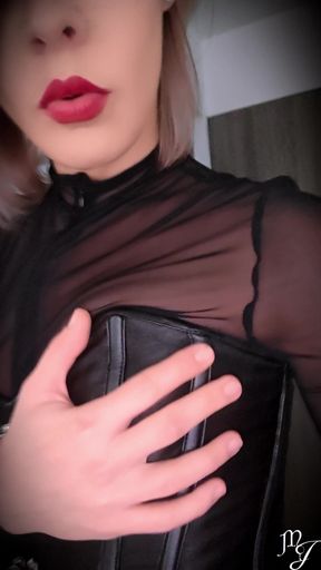Outfit: My New Corset and Nylon Bodysuit - Mistress Julia
