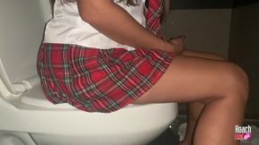 Naughty Student Peeing in the Bathroom