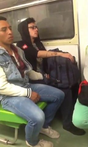 Twink Jerks Off in a Train During Travel