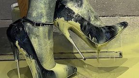 Devious Scream High Heels ruined with paint