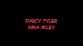 amia miley and darcy taylor share chris strokes big cock facial cumshot