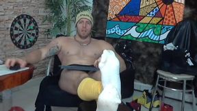 Muscles and Sock Feet Worship