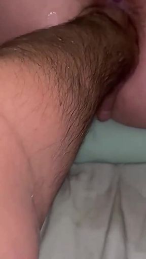 Fisting hairy wife anally with squirting orgasm. Dirty talk   Clip 3