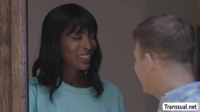 Slut Ebony Shemale Lets Cute Neighbor Fuck Her Ass