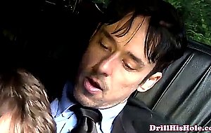 Two business men have sneaky oral sex at a car parc