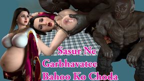Desi Indian Lucky Oldman Impregnates A Beautiful Housewife with Big Lactating Tits