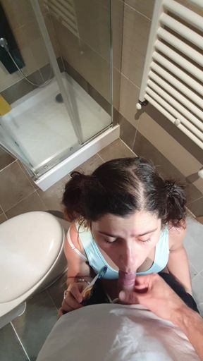 Stupid Stepdaughter Brushes Her Teeth with Cum, Stepdaddy Cheated Her