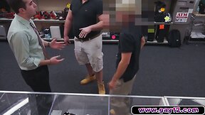 A fucking gay sells his proud to two guys in pawn shop