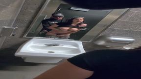 Floozy wife caught getting hammered in gas station restroom