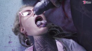 Pierced and tattooed Lily Lu with glasses gets her ass fucked doggy style by Anuskatzz until anal climax