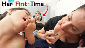 First Foot Worship Experience for Sock Gagged Sara (low res mp4)