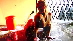 Sexy busty Shyla in a very wet solo masturbation