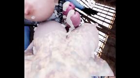 Transgender 2B Cock Rubs Another Transgender In The Rain Until They Cum At The Same Time