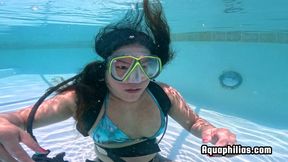 Aquaphilias- Kim Chi's First Scuba Dive Out of Air in the Pool Desperate Taunted by Her Mean Dive Buddy- SCUBA PERIL
