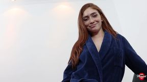 A Blowjob and Footjob of a Perfect Natural Redhead Girl