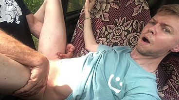 Extreme Car Fuck with Hairy step Daddy