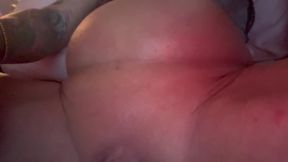 Knocked up whore with a well used loose cunt