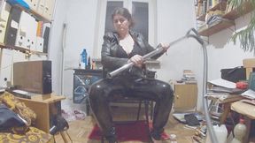 Vacuuming my leather jacket and trousers, custom clip