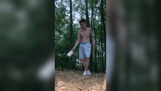 Wank off in Woods