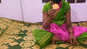 Indian Wife in Green Saree Cumshot Fuking