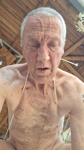 SEXY EXHIBITIONIST BIG DICK GRANDPA OUTDOOR BONDAGE JERKING WITH ASSTOY