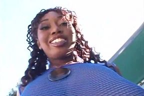 Horny ebony with big boobs gets banged by BBC
