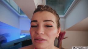 Horny TS Emma Vai pleasures herself with big toys