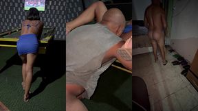 futebol na tv, sinuca no terraco, exibicao e duas gozadas na buceta. hotwife deu sem camisinha pro kidbengala cover e corno registrando