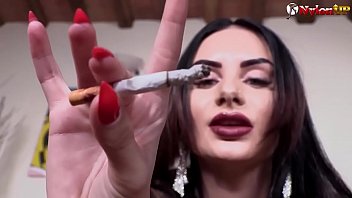 Goddess Ambra orgasm control while smoking a cigarette