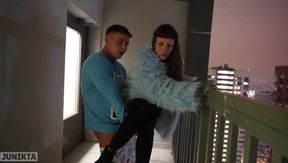 SPONTANEOUS SEX WITH A STRANGER IN AN ELEVATOR, ON A PUBLIC BALCONY, IN THE ENTRANCE