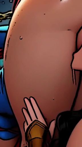 Wonderful Woman &amp; SuperiorGirl are where Milk comes from in Spicy Toons: Super Milk Farm   Clip 1