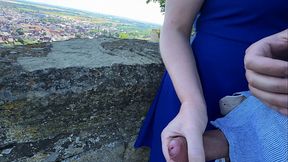 City Tour gone Wild – Risky Public Handjob &mdash;  Blowjob and Doggy - Almost caught!