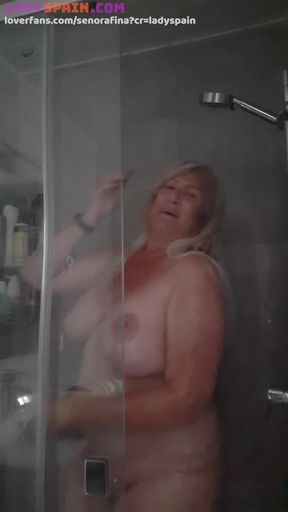 Take a Shower with the Horny Lady Fina, and Masturbate