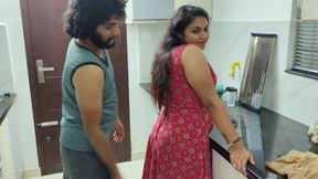 Wife and husband first time sex and it happens in kitchen and sofa sex while no one in home