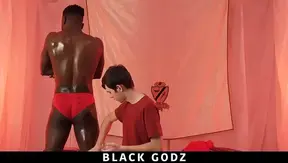 Steaming Hot Interracial Rimjob: Busty Black Twunk Devours Ass with Passionate Tongue –