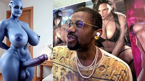 transgender liara t soni has the perfect smooth ass thicc purple girl cock, ai generated