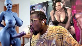 transgender liara t soni has the perfect smooth ass thicc purple girl cock, ai generated