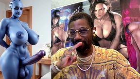transgender liara t soni has the perfect smooth ass thicc purple girl cock, ai generated