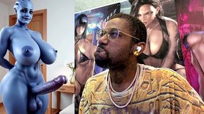 transgender liara t soni has the perfect smooth ass thicc purple girl cock, ai generated