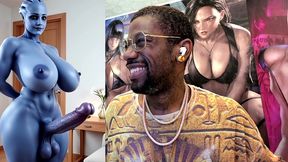 transgender liara t soni has the perfect smooth ass thicc purple girl cock, ai generated