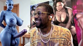 transgender liara t soni has the perfect smooth ass thicc purple girl cock, ai generated