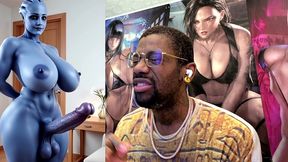 transgender liara t soni has the perfect smooth ass thicc purple girl cock, ai generated