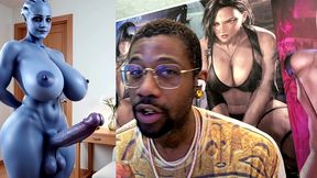 transgender liara t soni has the perfect smooth ass thicc purple girl cock, ai generated