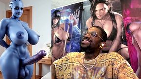 transgender liara t soni has the perfect smooth ass thicc purple girl cock, ai generated