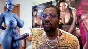 transgender liara t soni has the perfect smooth ass thicc purple girl cock, ai generated